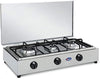 CFParker Fornello a Gas 3 Fuochi Gpl / Metano Acciaio inox con Piano Estraibile mod. FO300ACCGP