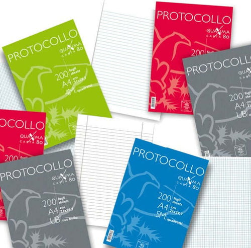 Fogli protocollo Quaxima - A4 - 5 mm - 80 gr - Pigna - conf. 200 pezzi Cancelleria e prodotti per ufficio/Carta blocchi e quaderni/Blocchi appunti taccuini e diari/Blocchi di fogli di ricambio Eurocartuccia - Pavullo, Commerciovirtuoso.it