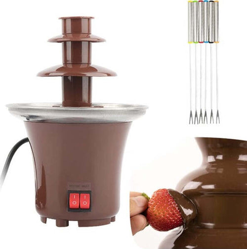 Fontana-Cascata-Di-Cioccolato-Fonduta-Formaggio-Antiaderente-Dolce-Festa-Party
