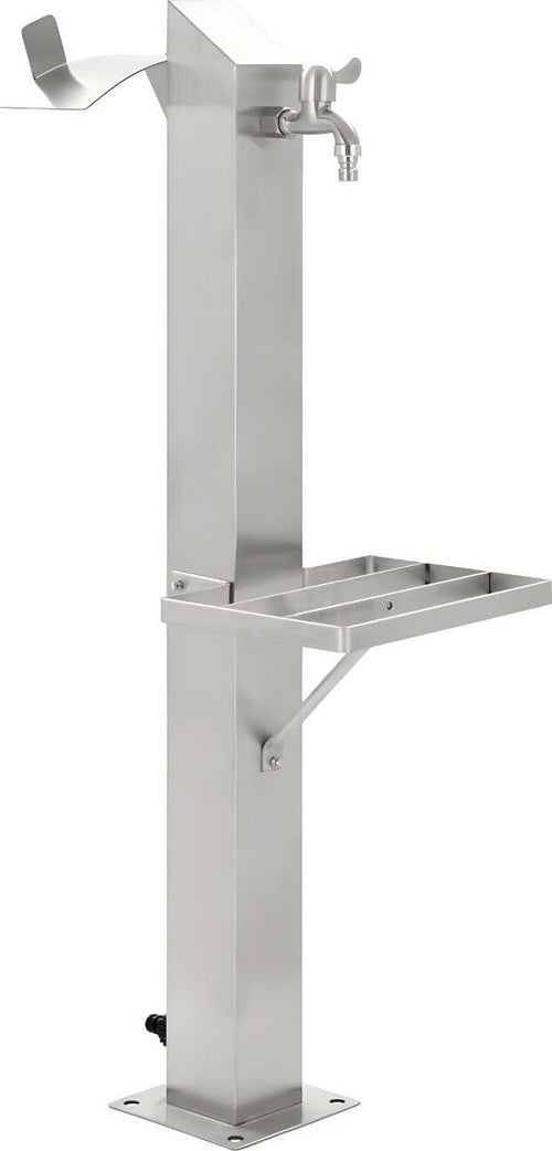 Fontana-da-Giardino-a-Colonna-esterno-MAGNOLIA-Acciaio-Inox-Spazzolato-H-95-cm