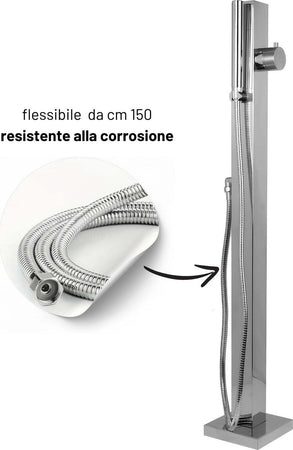 Fontana-da-Giardino-a-Colonna-esterno-SALICE-Acciaio-Inox-Con-Miscelatore-100-CM