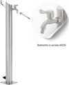Fontana-da-Giardino-a-Colonna-esterno-TIGLIO-Acciaio-Inox-Spazzolato-H-95-cm