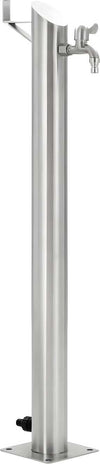 Fontana-da-Giardino-a-Colonna-esterno-TIGLIO-Acciaio-Inox-Spazzolato-H-95-cm