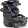 Fontana fontane resina roccia illuminata luce led arredo giardino cm 17 x 14 h 28 Giardino e giardinaggio/Decorazioni per il giardino/Fontane La Zappa - Altamura, Commerciovirtuoso.it