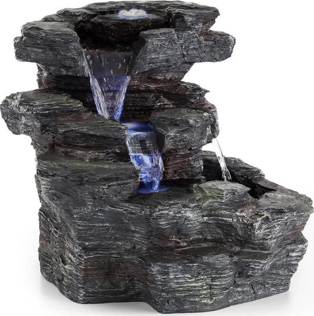 Fontana fontane resina roccia illuminata luce led arredo giardino cm 17 x 14 h 28 Giardino e giardinaggio/Decorazioni per il giardino/Fontane La Zappa - Altamura, Commerciovirtuoso.it