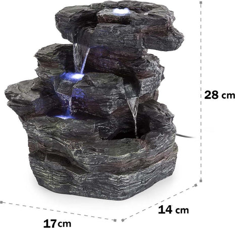 Fontana fontane resina roccia illuminata luce led arredo giardino cm 17 x 14 h 28 Giardino e giardinaggio/Decorazioni per il giardino/Fontane La Zappa - Altamura, Commerciovirtuoso.it