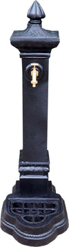 Fontana in ghisa da pavimento nero con rubinetto h 120 cm per esterni Giardino e giardinaggio/Decorazioni per il giardino/Fontane La Zappa - Altamura, Commerciovirtuoso.it