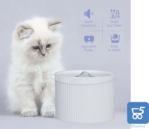Fontanella Automatica per Gatti Cani 2 Litri in ABS Alimentare Distributore Acqua Silenzioso