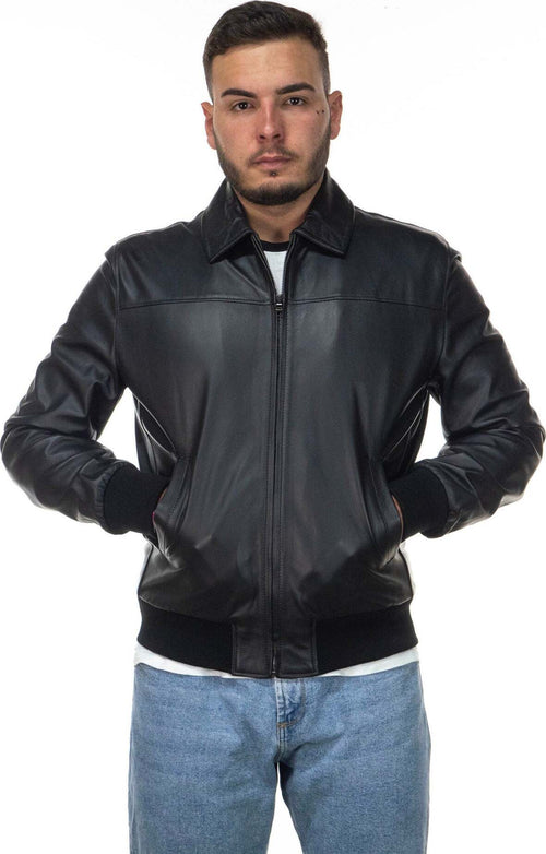 Fonzie---Bomber-Uomo-Nero-in-vera-pelle