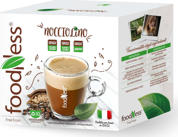 Foodness Nocciolino 60 pezzi - Capsule Dolce Gusto Nocciolino 6 blister x10 pz Capsule Nocciola Non solo alimenti - Albano Laziale, Commerciovirtuoso.it