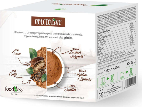 Foodness Nocciolino 60 pezzi - Capsule Dolce Gusto Nocciolino 6 blister x10 pz Capsule Nocciola Non solo alimenti - Albano Laziale, Commerciovirtuoso.it