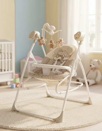 FOPPAPEDRETTI Sdraietta Carillon Altalena Musicale per Bambini e Neonati Sedia a Dondolo con Telecomando dolcestella spring puppy circus baby tiger augh