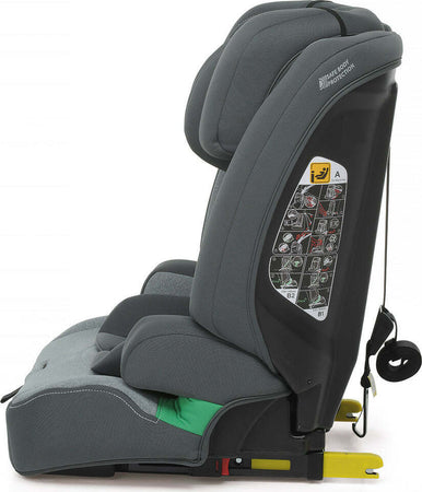 Foppapedretti-Seggiolino-Auto-Street-I-Size-Seggiolino-Auto-Per-Bambini-da-76-a-150cm,-Da-15-Mesi-A-12-Anni-Circa,-colore-Carbon,-Silver