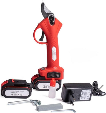 Forbici-Per-Potatura-Elettriche-Cesoie-A-Batteria-Troncarami-30-mm-Giardinaggio-Fai-Da-Te,-2-Batterie,-Caricatore,-Valigetta-Per-Trasporto.-Alberi-da-frutta