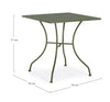 Tavolino quadrato Kelsie con struttura in acciaio, finitura opaca, per esterno