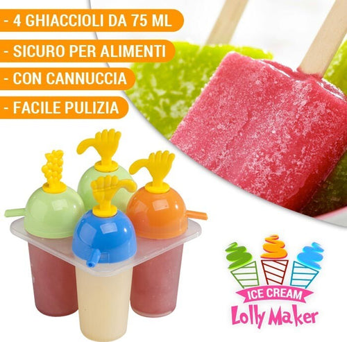 FORMA STAMPO STAMPINO PER GHIACCIOLI GELATO 4 SCOMPARTI FESTE PARTY ICE MAKER  Trade Shop italia - Napoli, Commerciovirtuoso.it