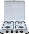 Fornello a gas da campeggio 4 fuochi con coperchio fiamma regolabile Sport e tempo libero/Attività ricreative all'aperto/Camping e outdoor/Cucine e accessori da campeggio/Fornelli La Zappa - Altamura, Commerciovirtuoso.it