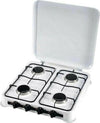 Fornello a gas da campeggio 4 fuochi con coperchio fiamma regolabile Sport e tempo libero/Attività ricreative all'aperto/Camping e outdoor/Cucine e accessori da campeggio/Fornelli La Zappa - Altamura, Commerciovirtuoso.it