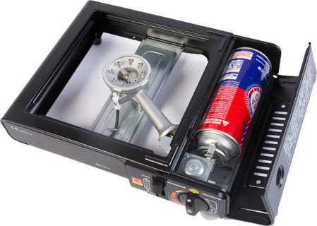 Fornello a Gas Da Campeggio Portatile Con Valigetta 2200 W Temperatura Regolabile Sport e tempo libero/Attività ricreative all'aperto/Camping e outdoor/Cucine e accessori da campeggio/Fornellini La Zappa - Altamura, Commerciovirtuoso.it