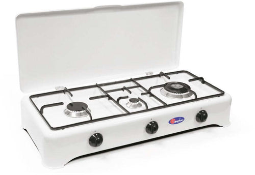 Fornello a Gas Gpl / Metano 3 Fuochi con Valvola di Sicurezza con Bruciatore Doppia Corona CFParker mod. 5324GPS/C