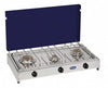 Fornello a gas gpl / metano a 3 fuochi Pianale in acciaio inox cfparker mod. 5523GB Colore: Grigio - Blu
