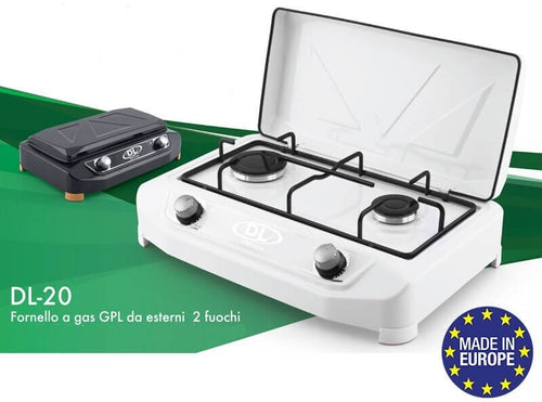 Fornello a Gas GPL 2 Fuochi da Esterno per Campeggio
