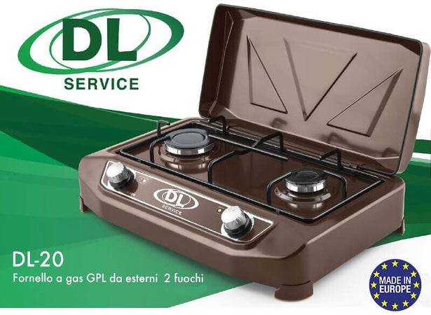 Fornello a Gas GPL 2 Fuochi da Esterno per Campeggio