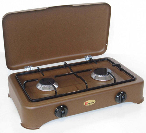 FORNELLO A GAS METANO / GPL A 2 FUOCHI CORTEN CFPARKER MOD. 5326CTGP