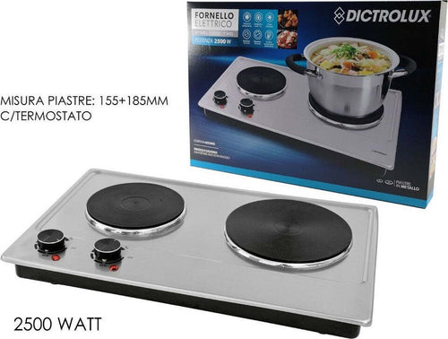 Fornello Elettrico Con Doppia Piastra Termostato 2500 Watt Per Campeggio 873801 Casa e cucina/Elettrodomestici per la cucina/Elettrodomestici speciali/Fornellini elettrici Trade Shop italia - Napoli, Commerciovirtuoso.it