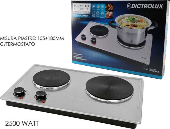 Fornello Elettrico Con Doppia Piastra Termostato 2500 Watt Per Campeggio 873801 Casa e cucina/Elettrodomestici per la cucina/Elettrodomestici speciali/Fornellini elettrici Trade Shop italia - Napoli, Commerciovirtuoso.it