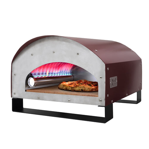 Forno a gas per pizze in acciaio inox da esterno con piedi pieghevoli Made in Italy