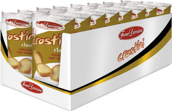 Forno Damiani 50x Crostini Gusto Classico 35 Gr Croccantelle Bruschette Snack Salato per Aperitivo Confezione 50 Pezzi Alimentari e cura della casa/Pasticceria e prodotti da forno/Grissini taralli e fette biscottate Franco Pausa Caffè - Albano Laziale, Commerciovirtuoso.it