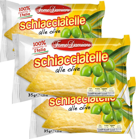 Forno Damiani 50x Schiacciatelle Alle Olive Cracker Monoporzione Da 35 Gr Gusto Olive Snack Leggero Confezione 50 Pezzi Alimentari e cura della casa/Snack dolci e salati/Cracker/Assortiti Franco Pausa Caffè - Albano Laziale, Commerciovirtuoso.it