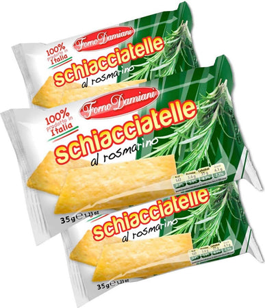 Forno Damiani 50x Schiacciatelle Gusto Rosmarino Cracker Monoporzione Da 35 Gr Snack Leggero Confezione 50 Pezzi Alimentari e cura della casa/Snack dolci e salati/Cracker/Assortiti Franco Pausa Caffè - Albano Laziale, Commerciovirtuoso.it