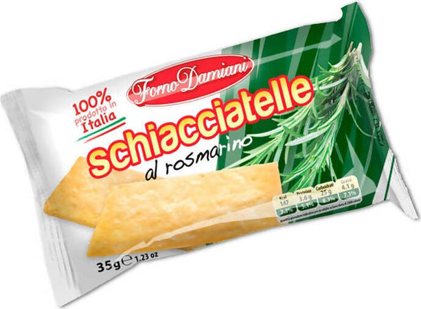 Forno Damiani 50x Schiacciatelle Gusto Rosmarino Cracker Monoporzione Da 35 Gr Snack Leggero Confezione 50 Pezzi Alimentari e cura della casa/Snack dolci e salati/Cracker/Assortiti Franco Pausa Caffè - Albano Laziale, Commerciovirtuoso.it