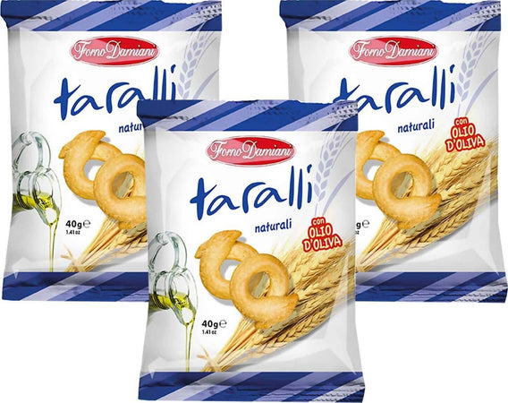 Forno Damiani Taralli 50x Gusto Naturale Forno Damiani Tarallini 40gr Con Olio D'oliva Confezione Da 50 Pz Alimentari e cura della casa/Pasticceria e prodotti da forno/Grissini taralli e fette biscottate Franco Pausa Caffè - Albano Laziale, Commerciovirtuoso.it