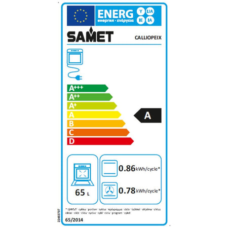 Forno elettrico multifunzione Samet CalliopeRB da incasso 8 funzioni 3 manopole inox classe A