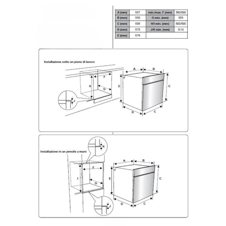 Forno elettrico statico Samet Zeus2 da incasso 6 funzioni nero classe A