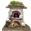 Forno con fuoco funzionante elettrico realizzato a mano per presepe natalizio 18 x 16 x h16 cm