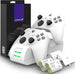 Fosmon DUAL 2 MAX Stazione di Ricarica Compatibile con Controller Xbox Series X S Xbox One One X One S Elite (Dual Slot) + 2x Batterie Ricaricabili 2200mAh