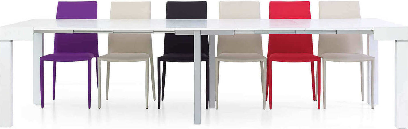 FOSTER---tavolo-a-consolle-moderno-allungabile-110x50/100/150/200/250/300-Bianco-Milani-Home