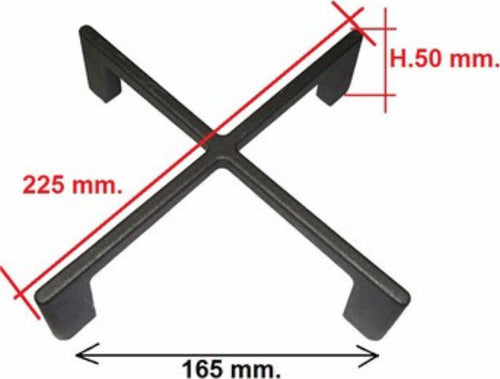 Foster-griglia-a-croce-in-ghisa-nera-satinata-cucina-gas-piano-cottura-cm.-16,5-x-16,5-alta-5-cm-codice-ricambio-9601729