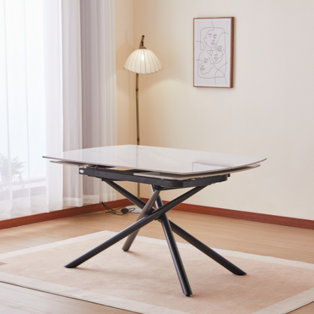 Tavolo "Canopus" con sistema ad apertura rotante, design moderno, 130/190 x 90 x h 76 cm