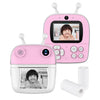 Fotocamera A Stampa Istantanea Per Bambini Digitale 1080p Doppio Obiettivo Con Carta