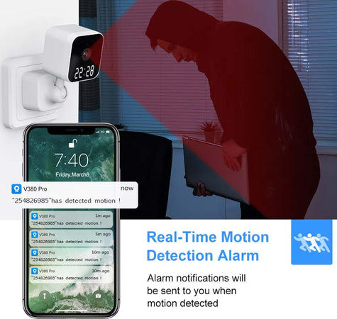 Fotocamera Hd 1080p Wifi Sicurezza Ip Home Cam Visione Notturna Orologio Q-sx909 Fai da te/Sicurezza e protezione/Sistemi di sicurezza domestica/Kit video per la sicurezza domestica/Videocamere di sorveglianza/Dom camera Trade Shop italia - Napoli, Commerciovirtuoso.it