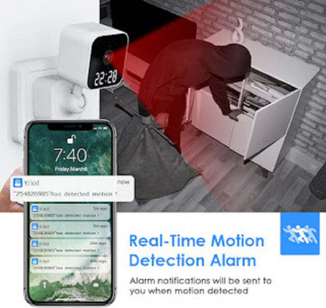 Fotocamera Hd 1080p Wifi Sicurezza Ip Home Cam Visione Notturna Orologio Q-sx909 Fai da te/Sicurezza e protezione/Sistemi di sicurezza domestica/Kit video per la sicurezza domestica/Videocamere di sorveglianza/Dom camera Trade Shop italia - Napoli, Commerciovirtuoso.it