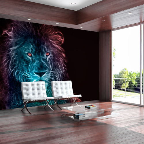 Fotomurale-Abstract-lion-rainbow