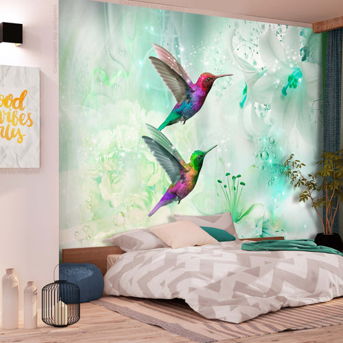 Fotomurale-Colourful-Hummingbirds-(Green)