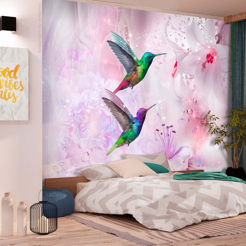Fotomurale-Colourful-Hummingbirds-(Purple)
