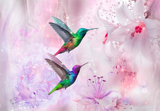 Fotomurale-Colourful-Hummingbirds-(Purple)